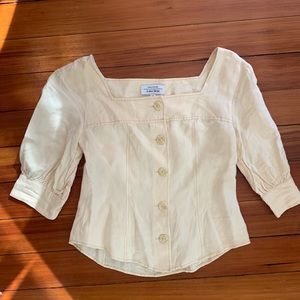 & Other Stories Cream Square Neck Corset Top